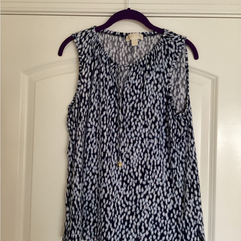 MICHAEL Michael Kors Black and White Sleeveless Blouse